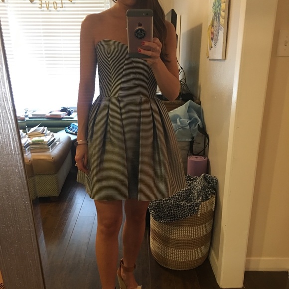 Jill Stuart strapless striped peplum dress - Picture 4 of 5